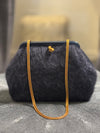 Susan Navy Blue  Mohair Clutch