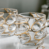 Set of 4 Gold Line Storm Japanese Crystal Whisky Glass