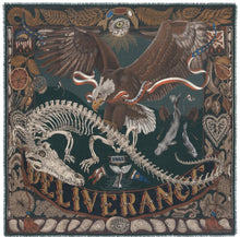  "The Scrimshaw Skeleton" 42cm Square Silk Twill Scarf Kelp canvas