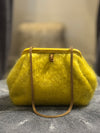 Susan Mustard Mohair Clutch