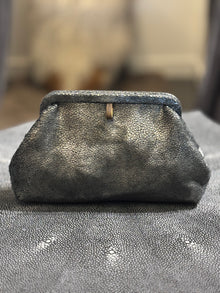  Liette Silvery Gray Chagreen Clutch