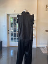 Brazeau Tricot Silk Charmeuse Black Sleeveless Flora Top 3
