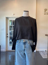 Bunon Black Silk Blouse with Dolman Sleeves