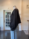 Bunon Black Silk Blouse with Dolman Sleeves