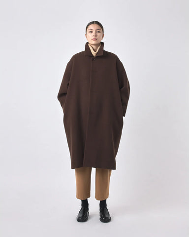 7115 by Szeki Deep Walnut Wool Cuffed Coat