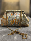Liette Teal Multicolor Floral Clutch