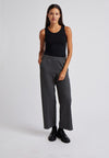 wide cropped pants gray melange