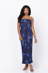 Poppy Blur Crushed Column Dress Midnight