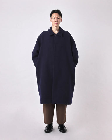 7115 by Szeki Navy Wool Cuffed Coat