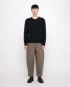 Black Signature Curved Shoulder Merino/Cotton Sweater