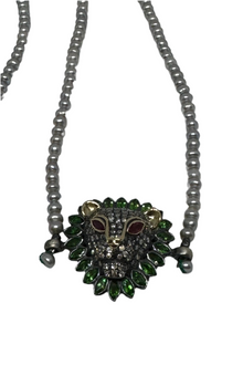  Tsavorite Lion and Pearl Necklace