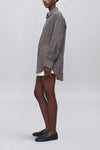 Dani Button Down Graphite Linen Stripe