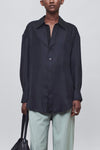 Dani Button Down Black Silk Twill