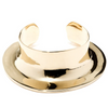 Gold cuff bracelet on a white background