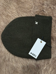  Cashmere Beanie Kelp Green
