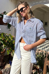 Emerson Fry Zigzag Indigo Organic Cotton Ryan Shirt