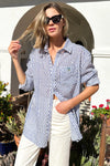 Emerson Fry Zigzag Indigo Organic cotton Ryan shirt found at Patricia in Southern Pines, NC