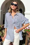 Emerson Fry Zigzag Indigo Organic Cotton Ryan Shirt
