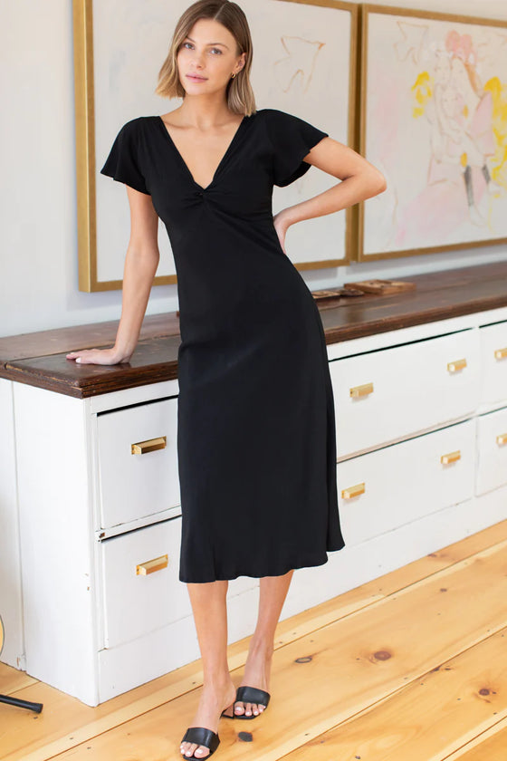 Emerson Fry Knot Front Dress Black