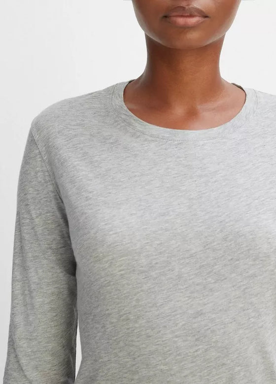 Grey Essential Long Sleeve Crew Neck Tee