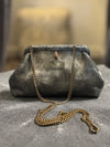 Liette Silvery Gray Chagreen Clutch
