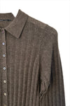 Brazeau Tricot Lil' boy long sleeve tissue cashmere button up in porcini found at Patricia in southern pines, NC