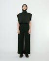 Yak and Merino Knit Turtleneck Vest Charcoal