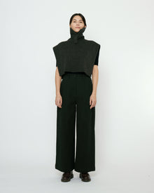  Yak and Merino Knit Turtleneck Vest Charcoal