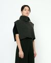 Yak and Merino Knit Turtleneck Vest Charcoal