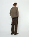 Collared V-Neck Jumper Light Umber