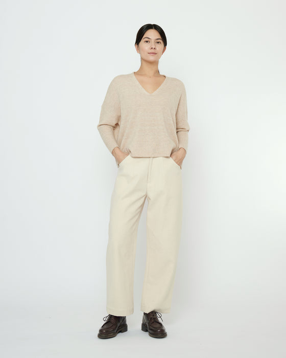 V-Neck Sweater Wool and Alpaca Sand Beige