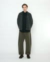 Chunky Collared Recycled Wool Cardigan Gray
