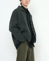 Chunky Collared Recycled Wool Cardigan Gray