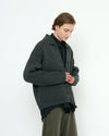 Chunky Collared Recycled Wool Cardigan Gray
