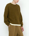 Signature Yak and Merino Poet Sleeves Sweater Kelp