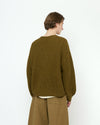 Signature Yak and Merino Poet Sleeves Sweater Kelp