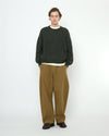 Signature Yak and Merino Poet Sleeves Sweater Charcoal