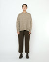 Rolled Seams Yak and Alpaca Pullover Sweater Light Taupe