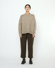  Rolled Seams Yak and Alpaca Pullover Sweater Light Taupe