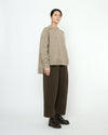 Rolled Seams Yak and Alpaca Pullover Sweater Light Taupe