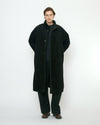 Padded Corduroy Coat with Fleece Lining Black