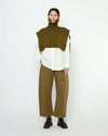 Yak and Merino Knit Turtleneck Vest Kelp