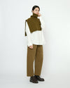Yak and Merino Knit Turtleneck Vest Kelp