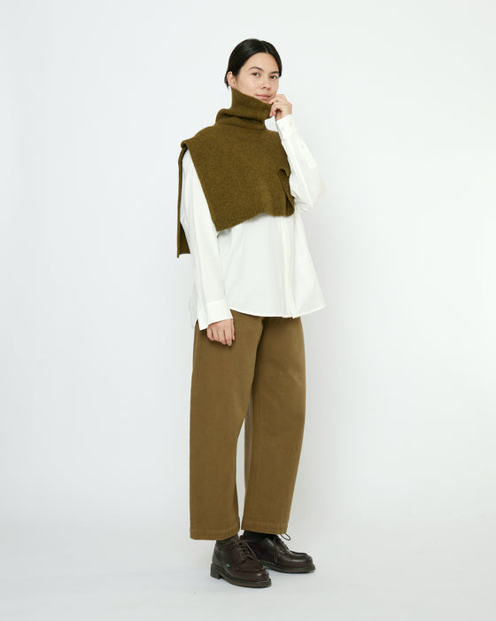 Yak and Merino Knit Turtleneck Vest Kelp
