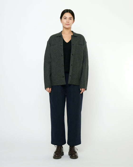Boiled Merino Wool Shirt Jacket Charcoal