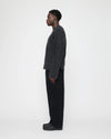 Oversized Mock Neck Extrafine Merino Wool Sweater Speckle Charcoal