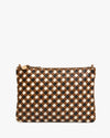 Flat Clutch with Tabs Medium Woven Diagonal Oat Multi