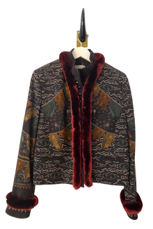  Sabina Savage "The Wind Horse" Silk Trim Wool Jacket