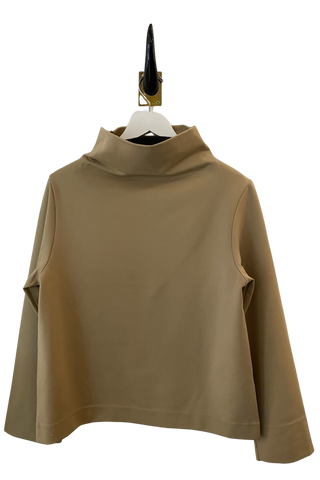 Peter O. Mahler Camel Wide Mock Neck Top