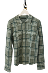 Moss Plaid Cashmere Cowgirl Cardigan Sweater